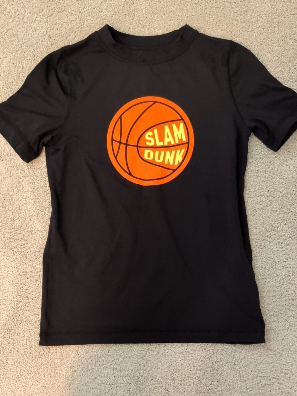 Kids Black Slam Dunk Basketball Shirt